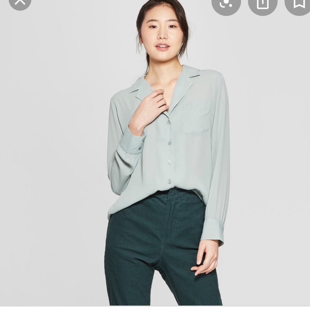 Green Long Sleeve Blouse